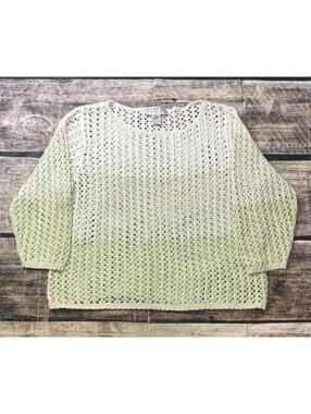 VTG Norton Studio Sweater Womens XL Open Knit Gradient Pullover Y2K